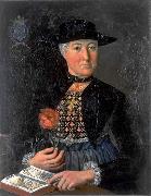 unknow artist Damenportrat Anna Maria Holzmann in Zuger Burgertracht painting